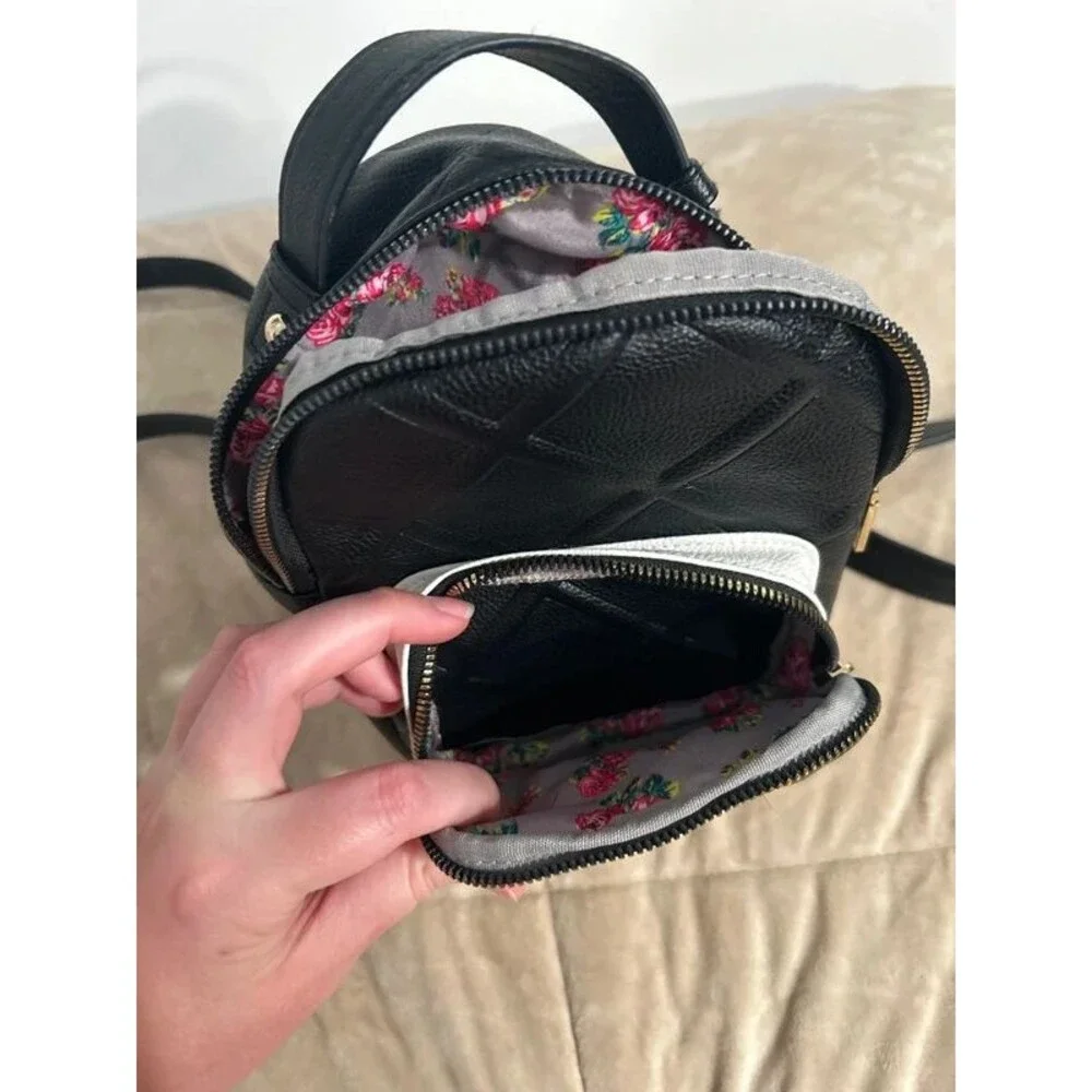 Betsey Johnson Mini Dog Face Backpack Rose Lining